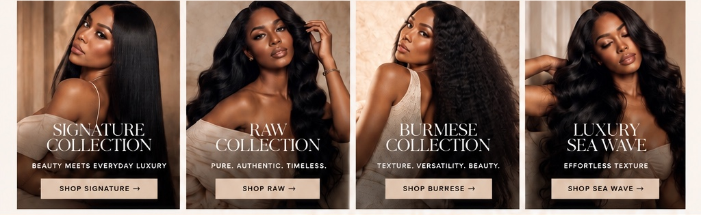 Shop the collections: Signature Collection, Raw Collection, Burmese Collection, Luxury Sea Wave